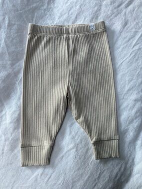 Baby Mori Ribbed Leggings in Ecru
